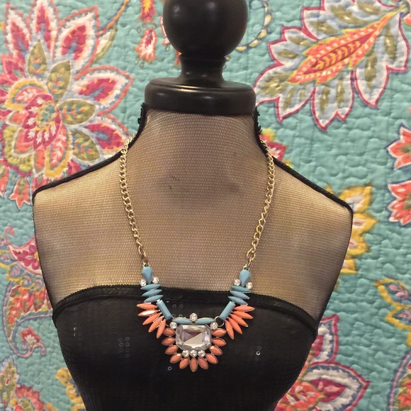 Coral and Turquoise statement necklace! - Picture 3 of 4